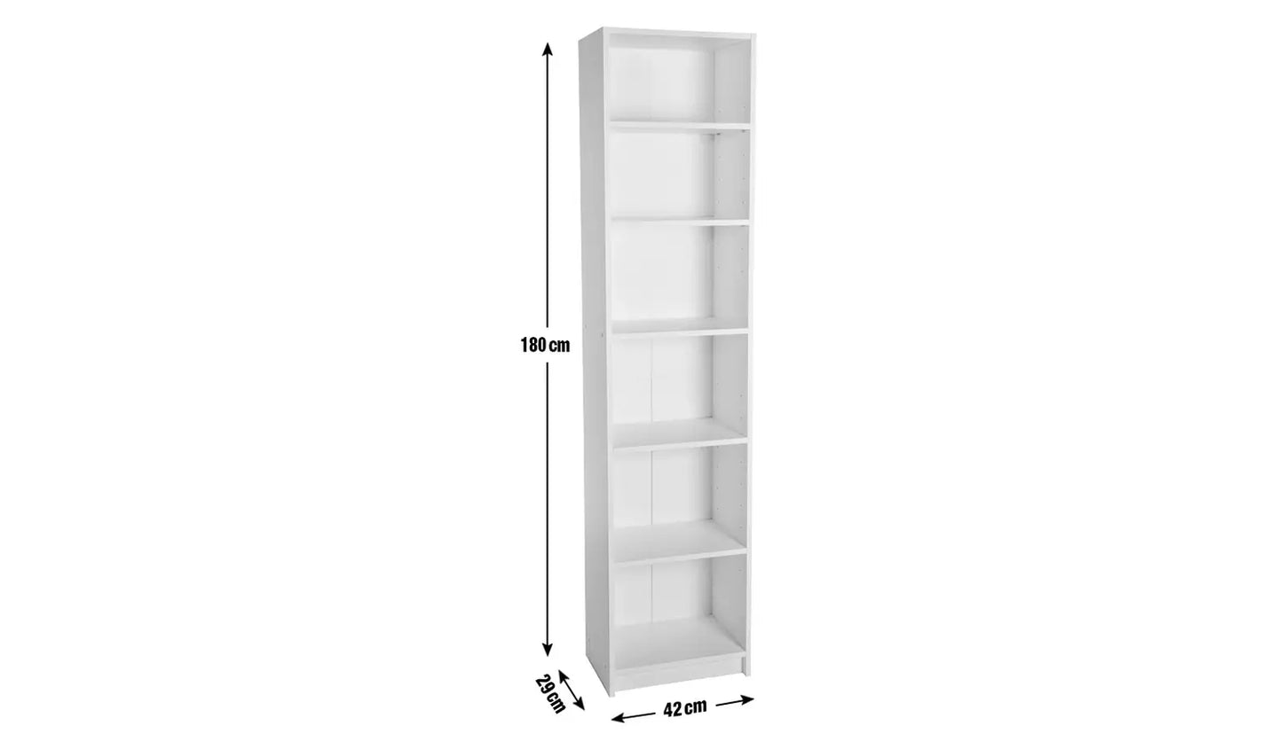Assembled Maine Narrow Bookcase - White